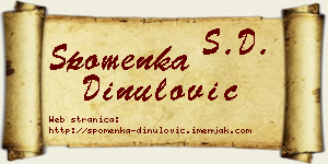 Spomenka Dinulović vizit kartica